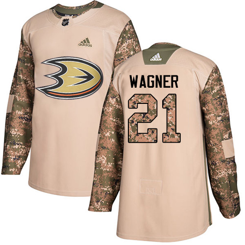 Adidas Ducks #21 Chris Wagner Camo Authentic Veterans Day Stitched NHL Jersey